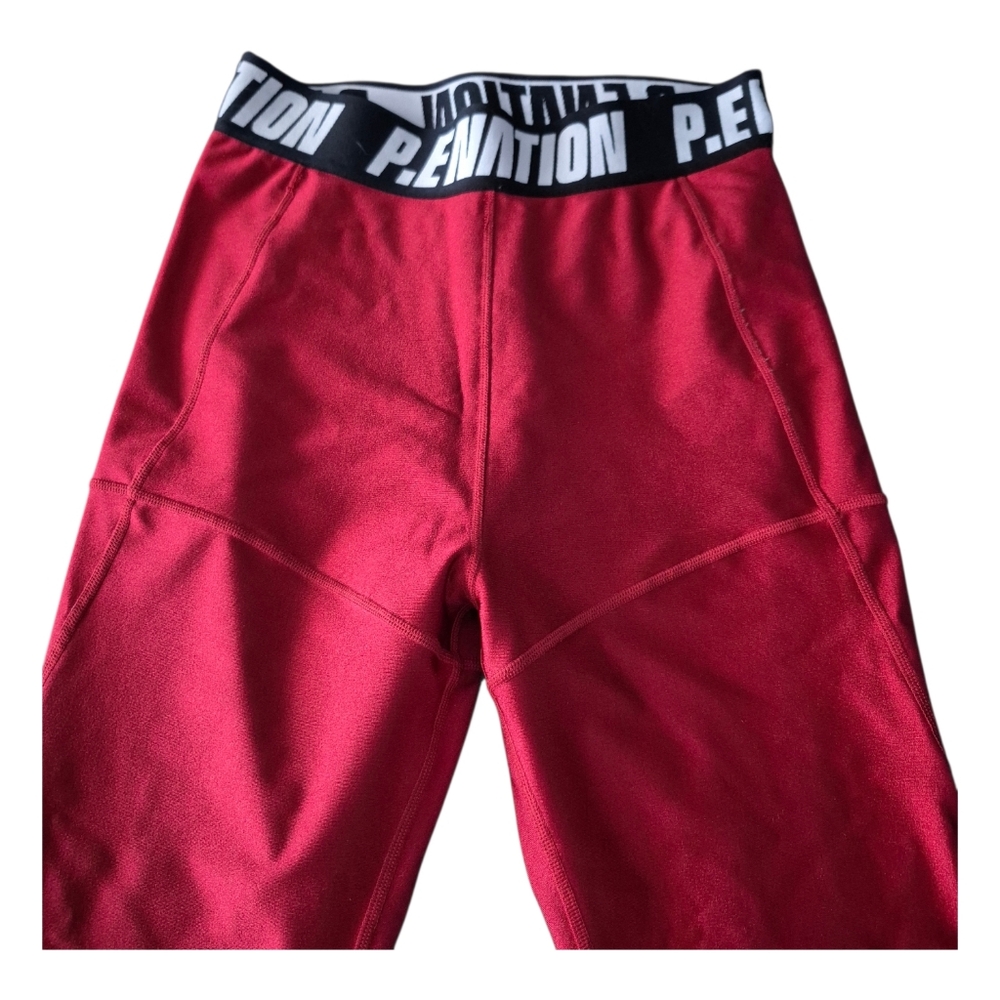 P.E Nation Red Raspberry Compression Leggings - Picture 2 of 5
